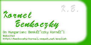 kornel benkoczky business card